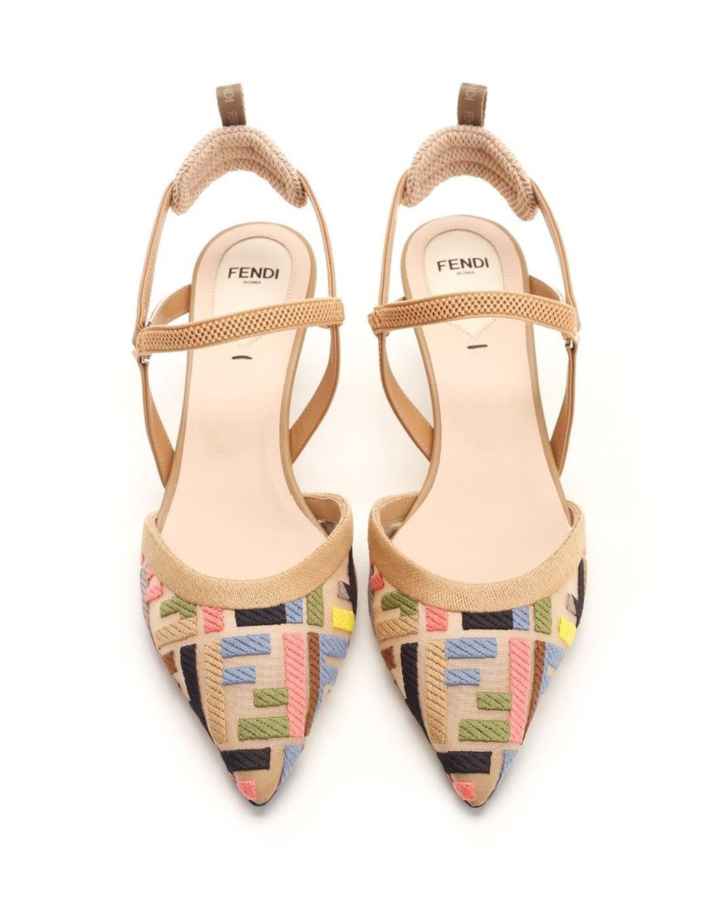 サンダル・ミュール Fendi Colibri Lite Mesh Slingback Decollete Fendi Colibri Lite Décolleté in Natural | Lyst Canada