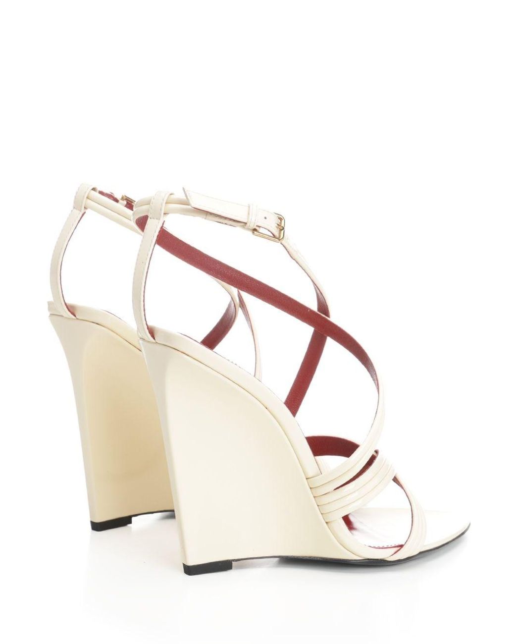 Saint Laurent Rossi Scarpe Basse in Metallic | Lyst