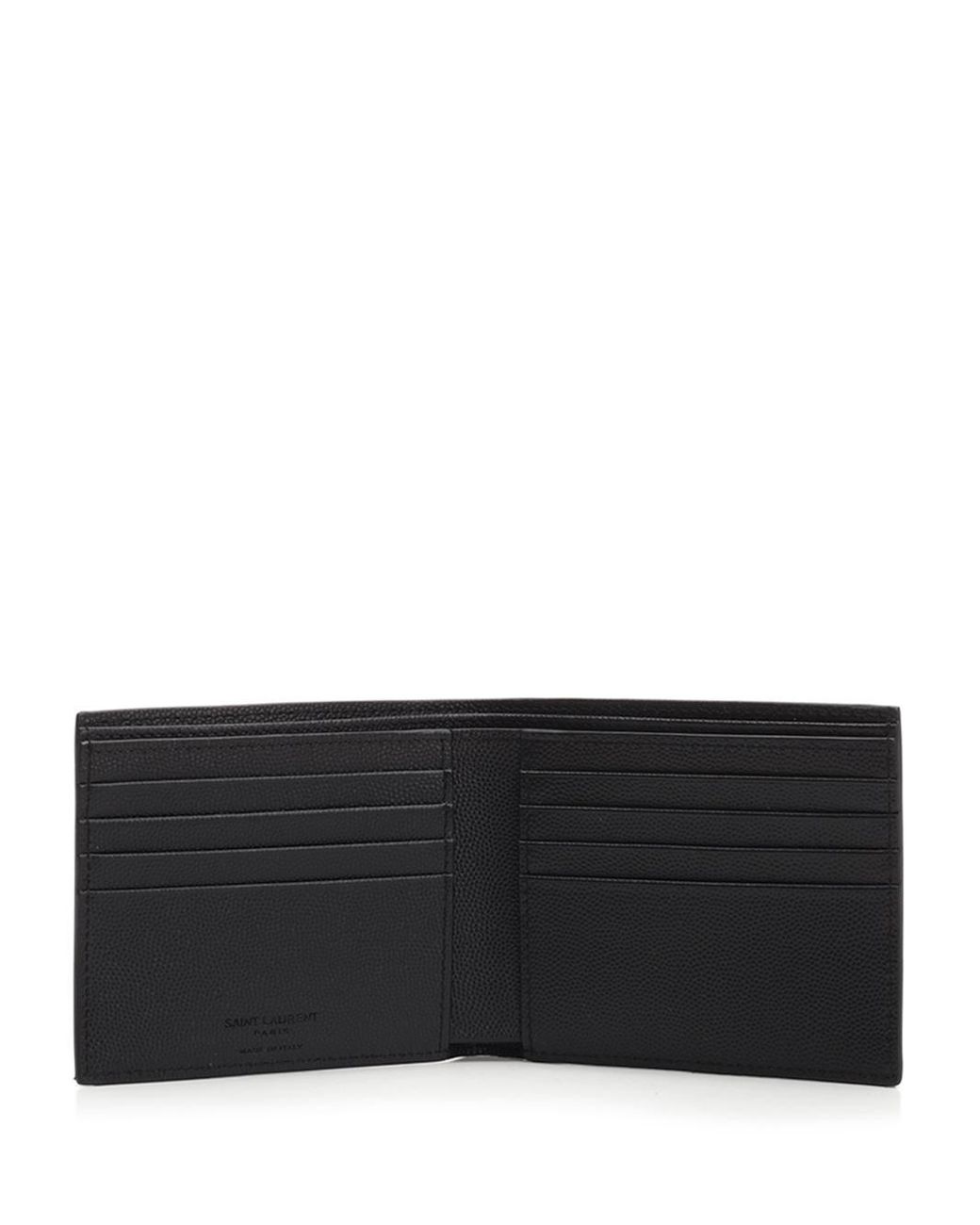 Saint Laurent Cassandre East/West Wallet Black Logo Matte Black in Embossed  Leather with Black-tone - US