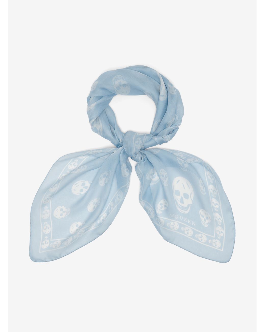 McQueen Blue Classic Skull Foulard