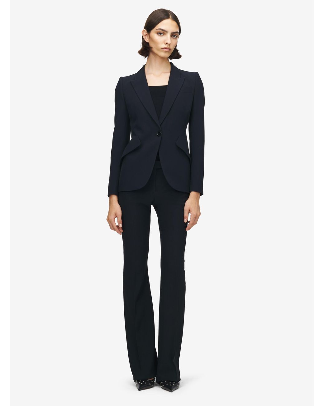 McQueen Black Crepe Blazer
