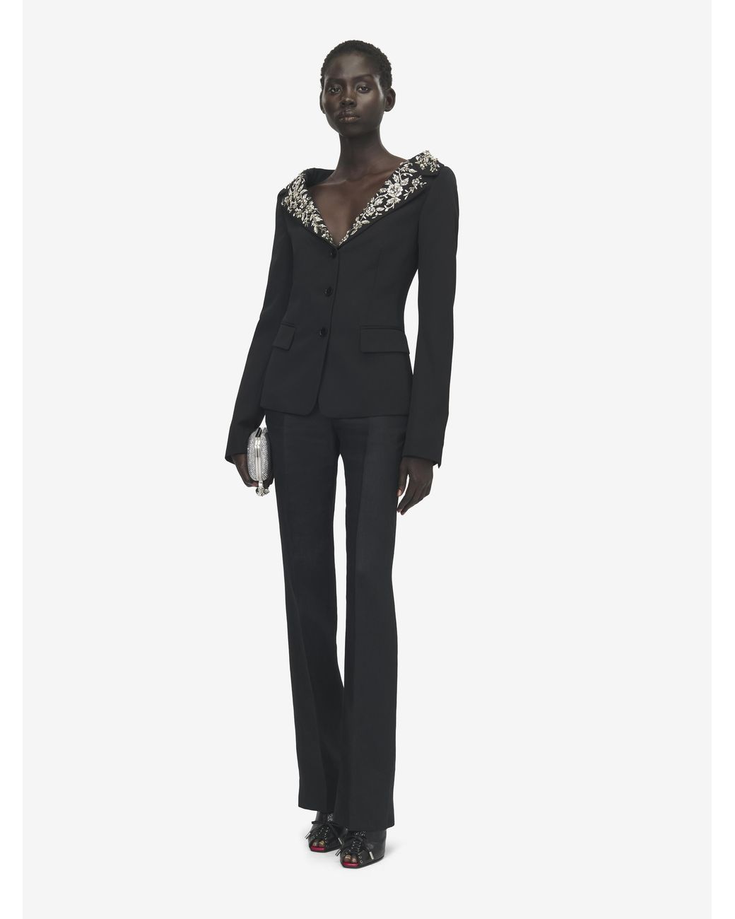 McQueen Black High-Waisted Tailored Trousers