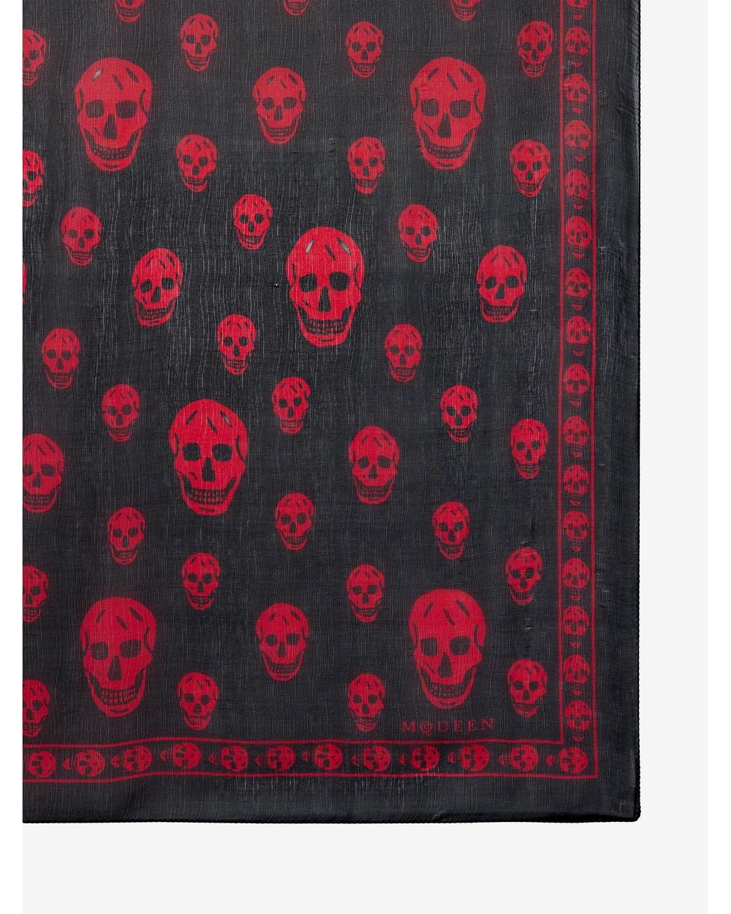 McQueen Red Classic Skull Scarf for men