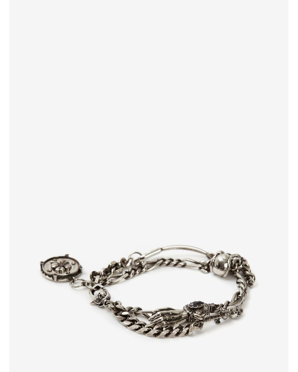 Alexander mcqueen silver store tone chain bracelet
