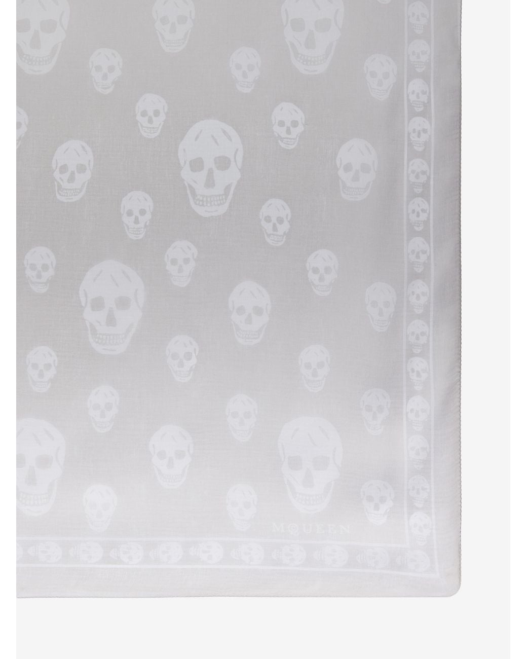 McQueen White Classic Skull Scarf