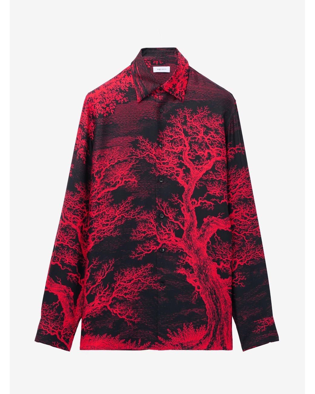 McQueen Red Tree Of Life' Print Shirt for men
