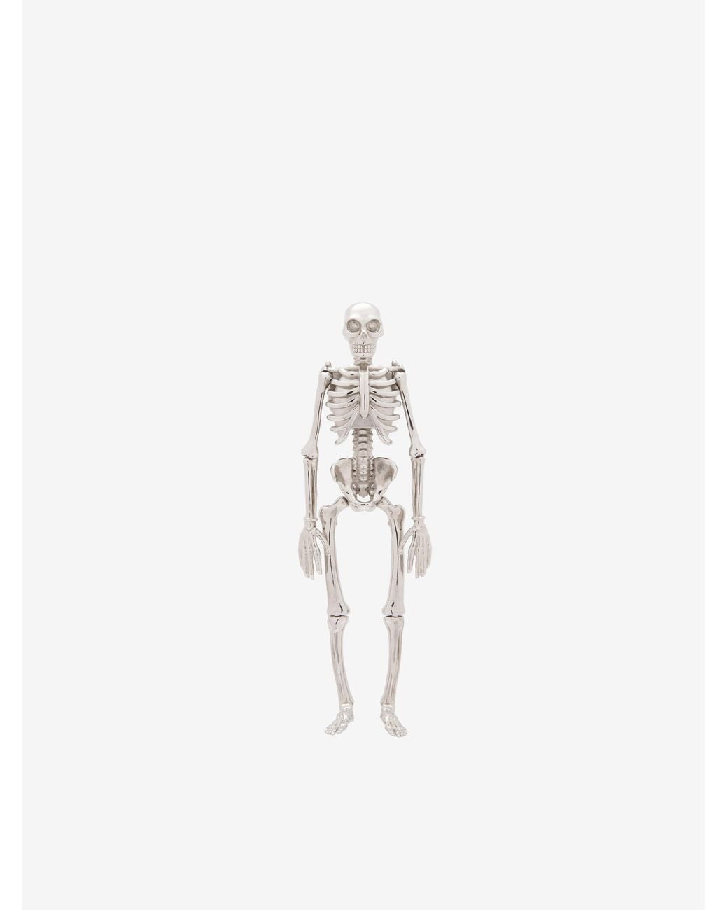 McQueen White Dancing Skeleton Pin Brooch for men