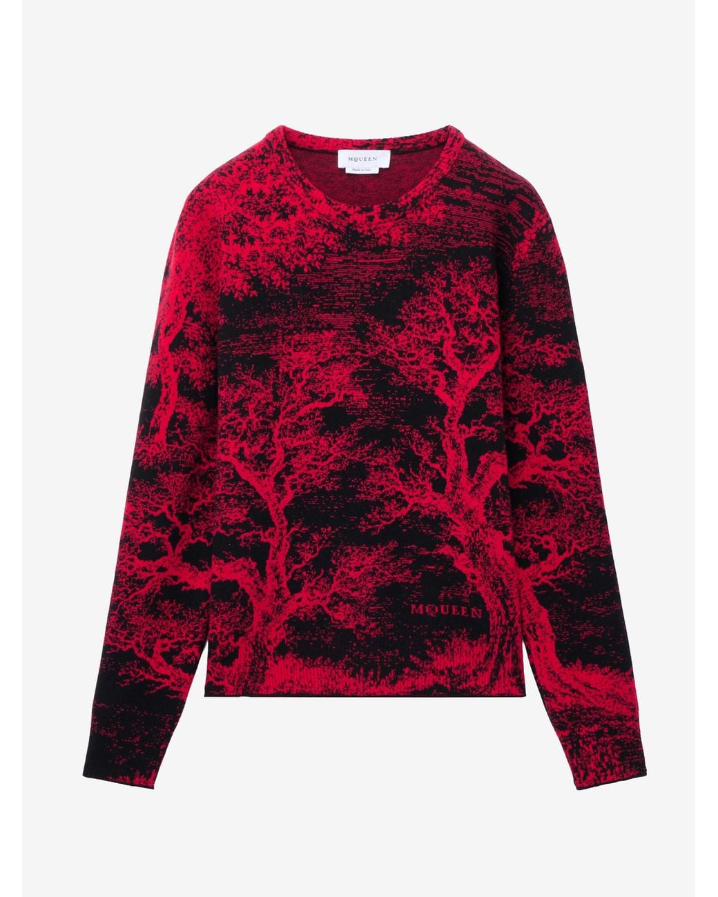McQueen Red Tree Of Life' Jacquard Jumper for men