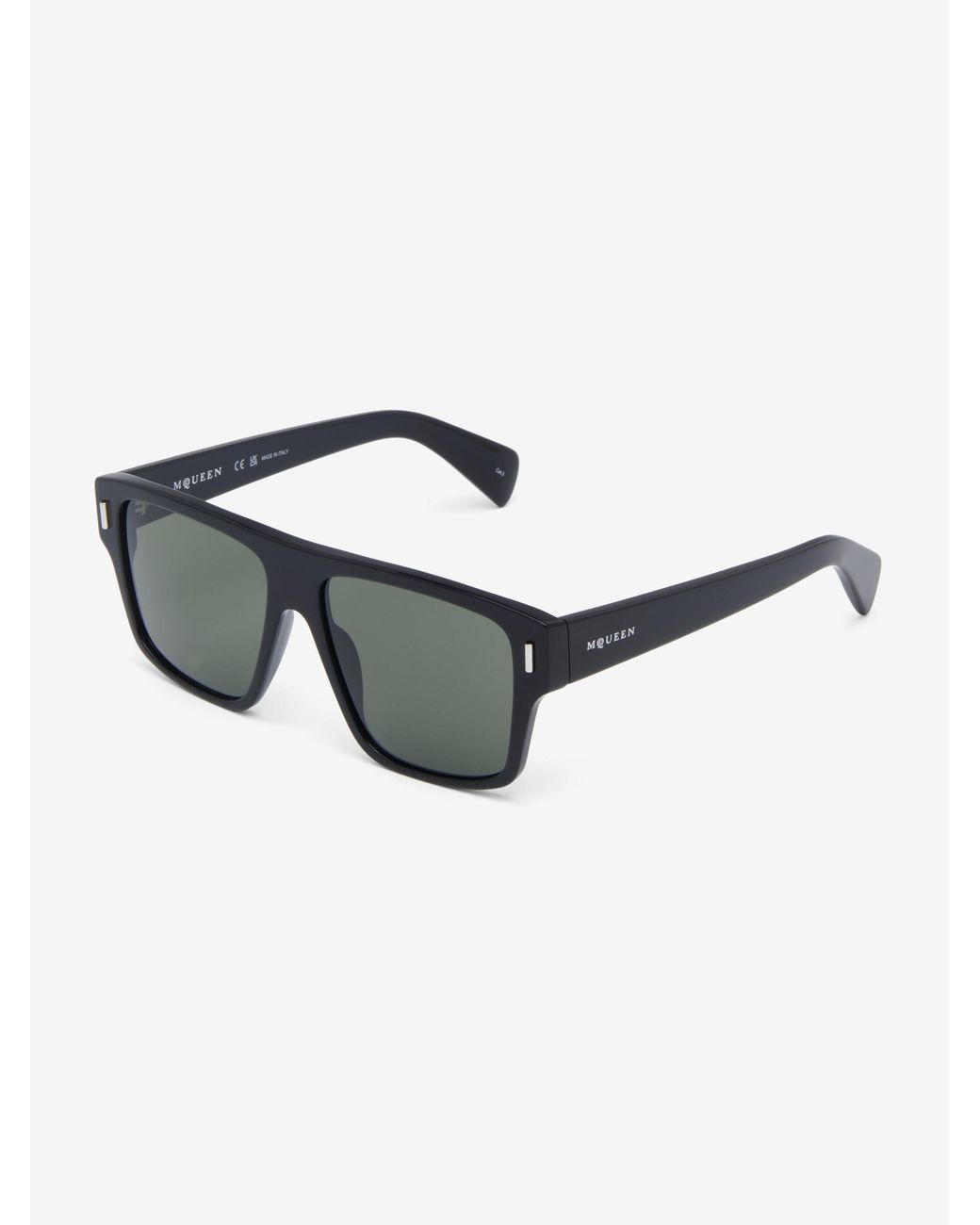 McQueen Gray T-Bar Rivet Square Sunglasses