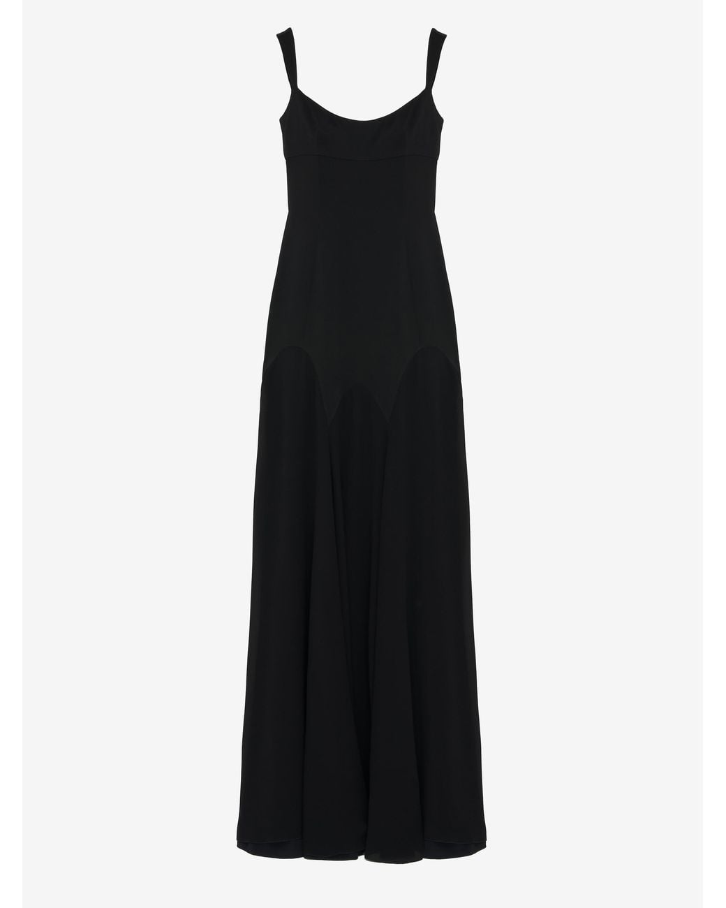 McQueen Black Satin Maxi Dress