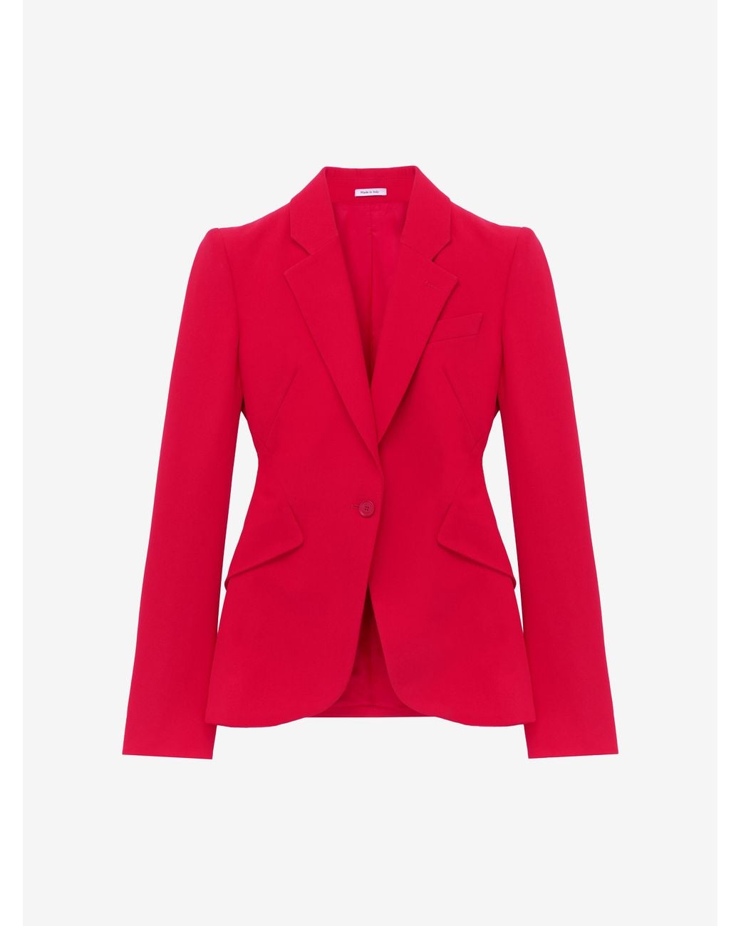 McQueen Red Leaf Crepe Single-Breasted Jacket