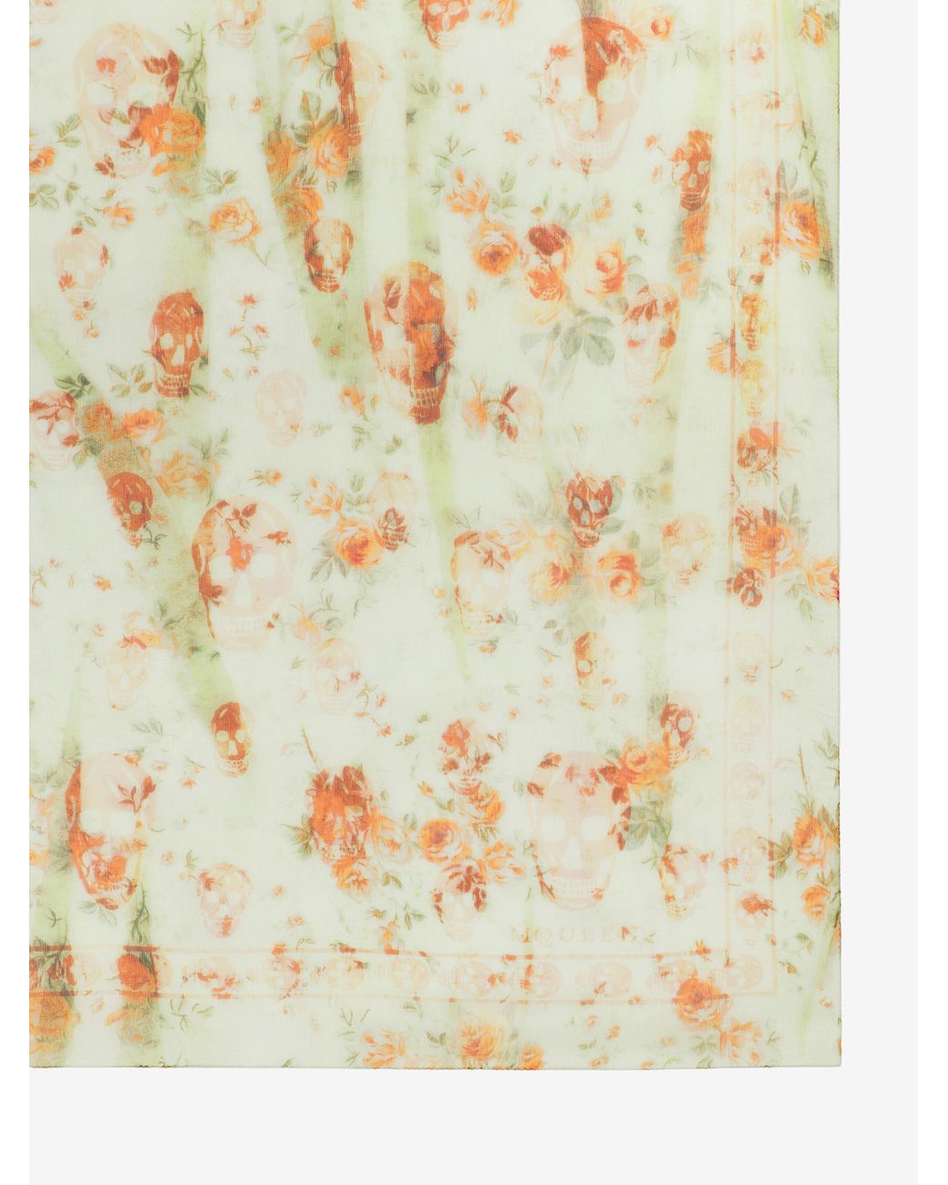 McQueen Natural Floral Skull Scarf