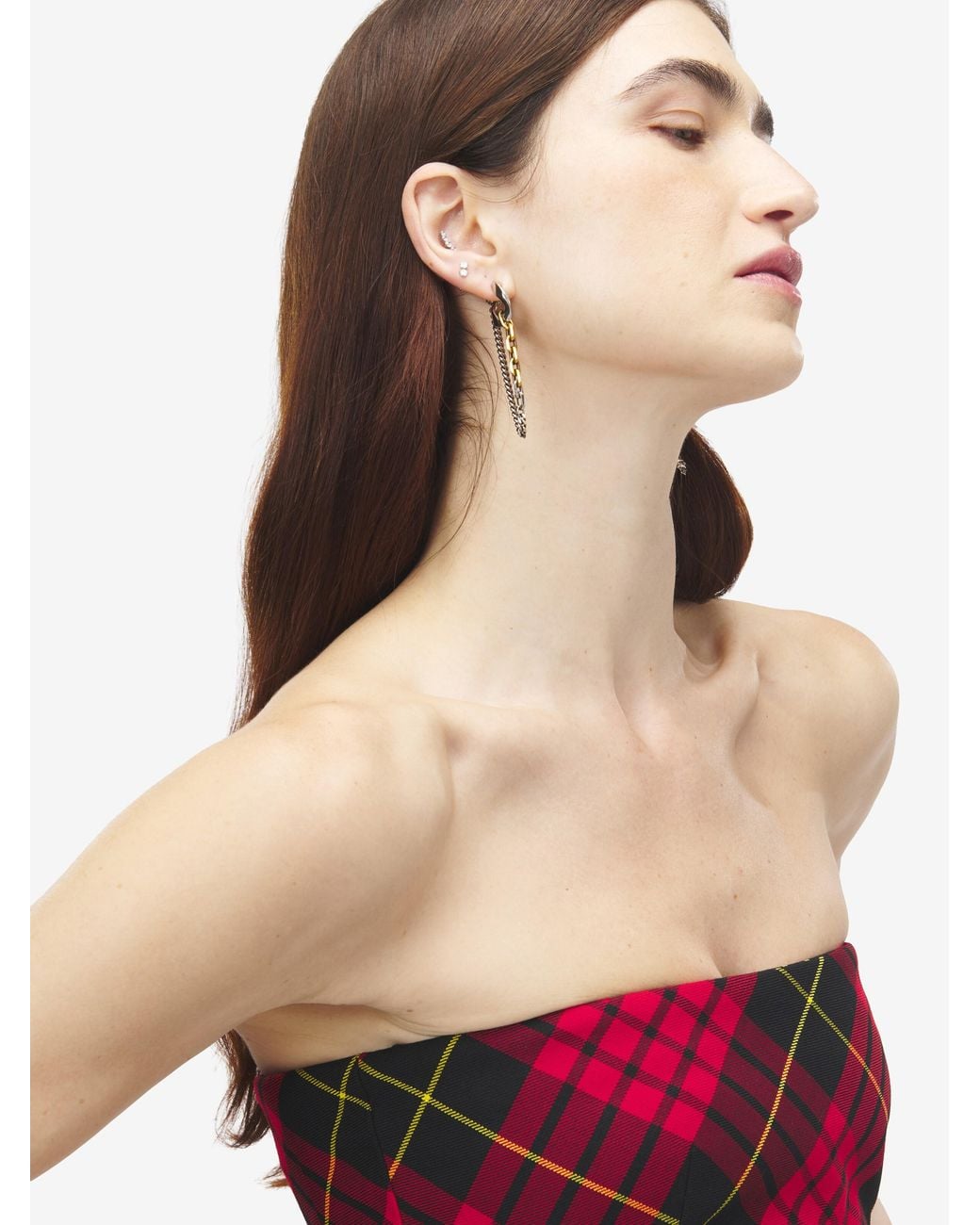 McQueen White Dual Chain Earrings