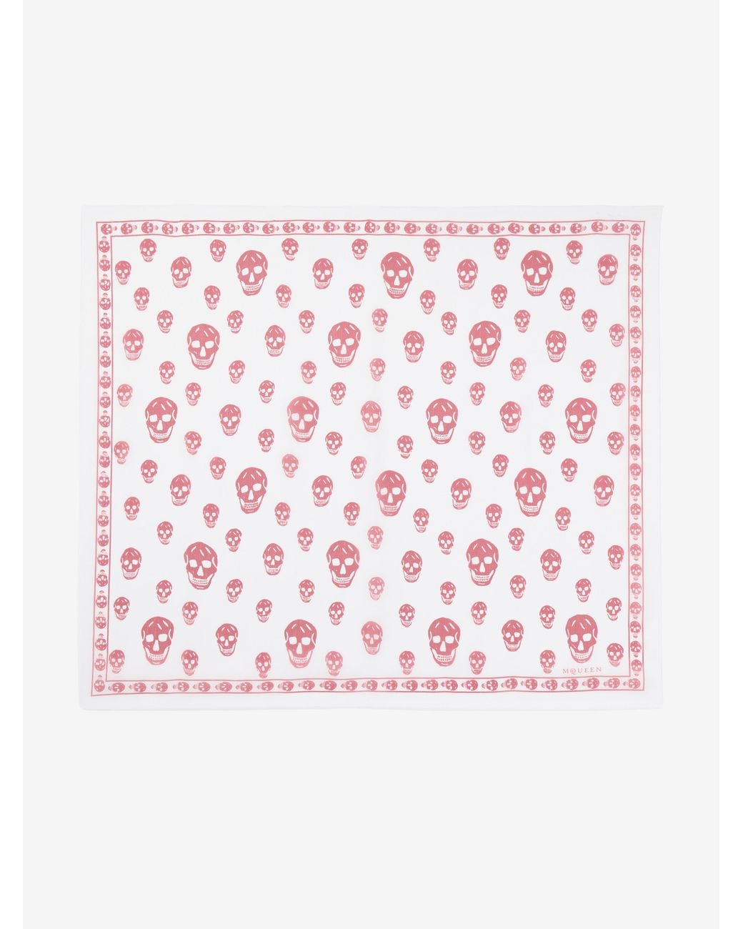McQueen Pink Classic Skull Scarf