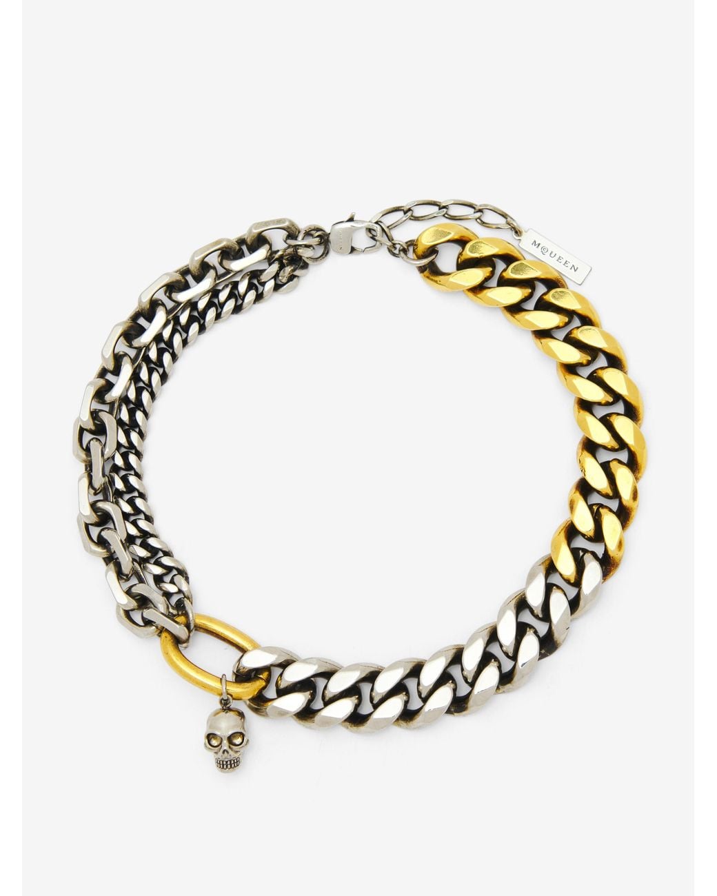 McQueen Metallic Dual Chain Necklace