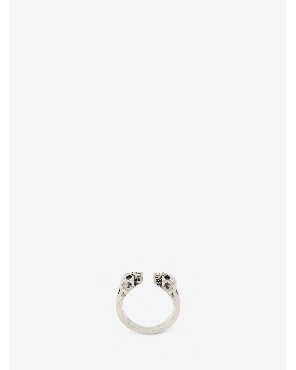 McQueen Ring Mit Twin Skull in Natural für Herren