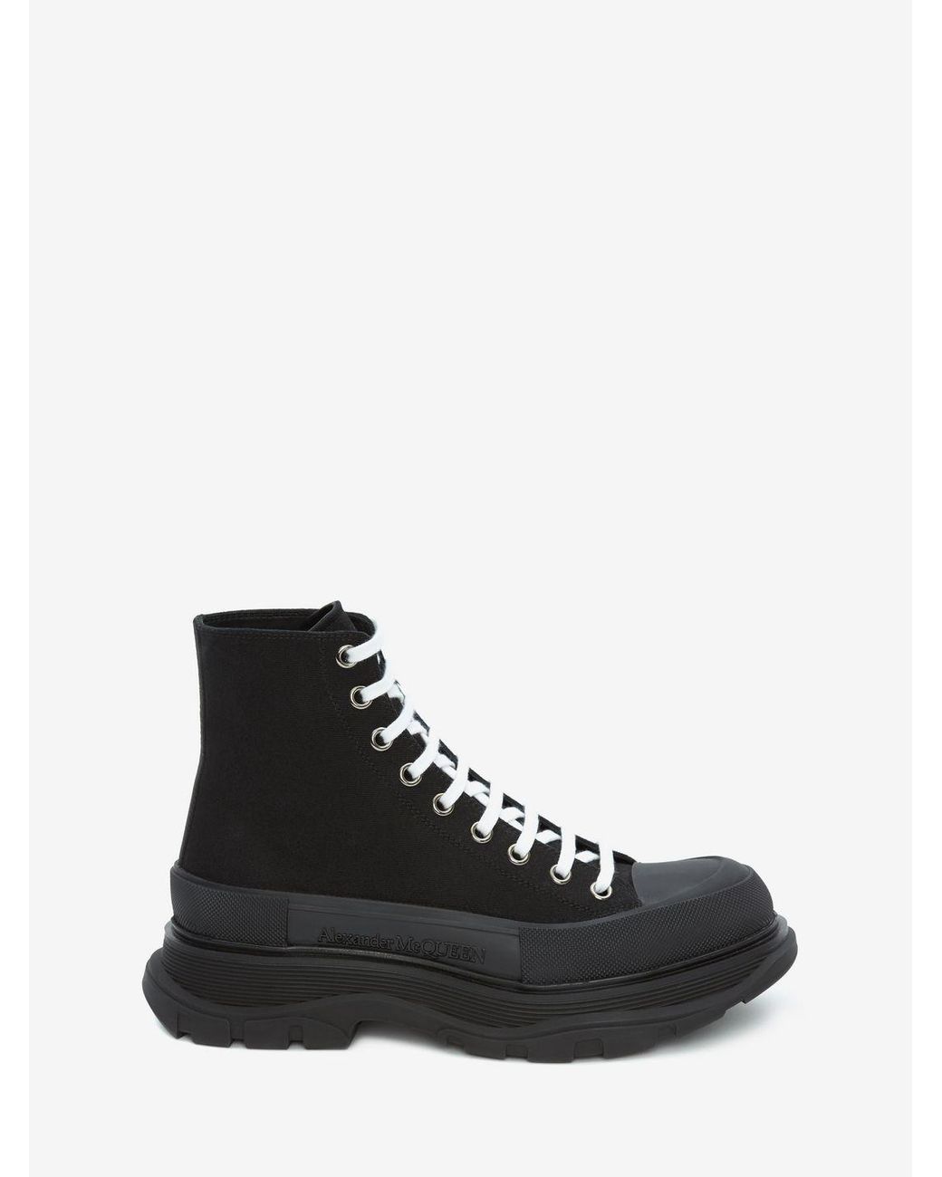 alexander mcqueen black tread slick chelsea boots