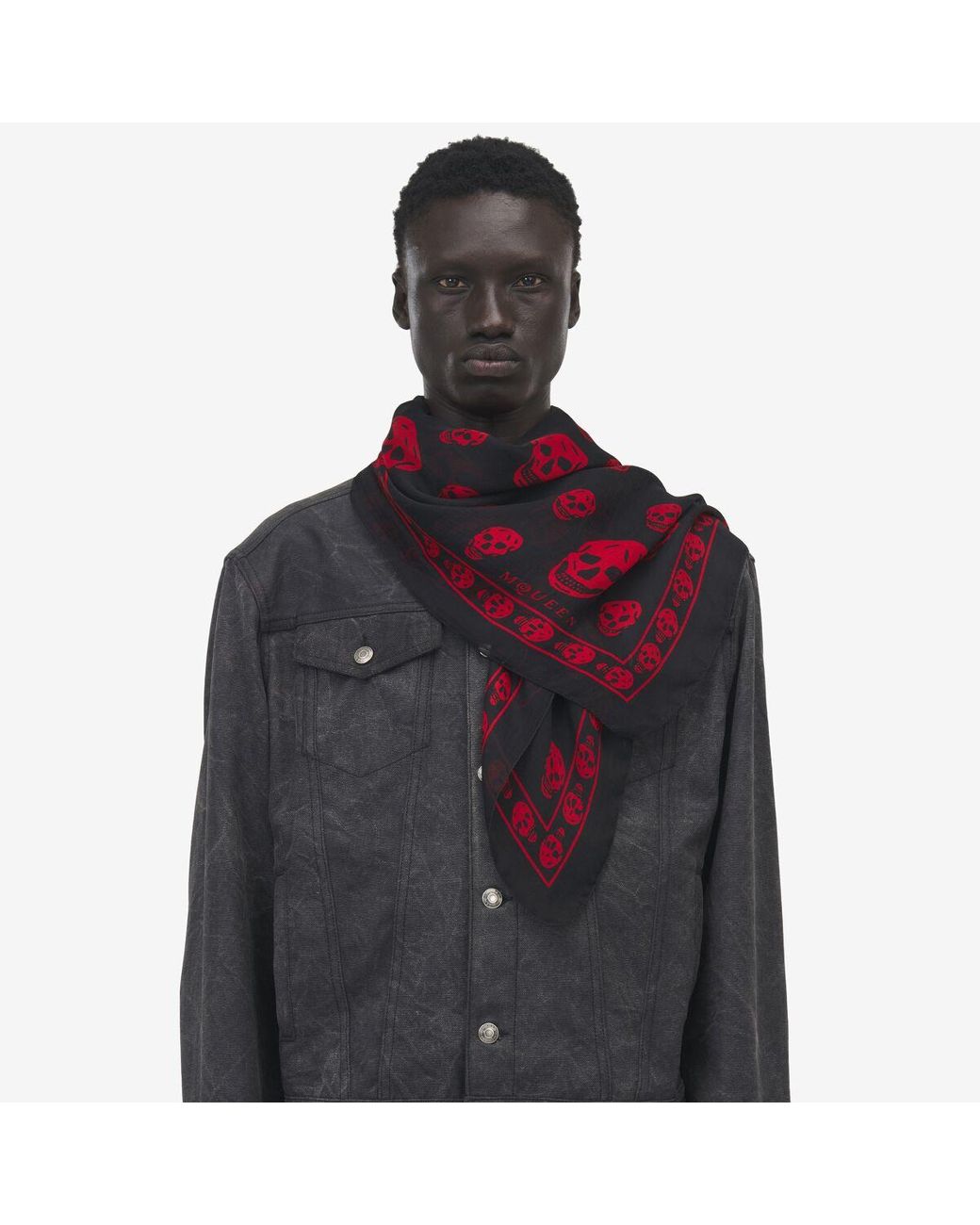 Alexander mcqueen classic skull silk chiffon scarf best sale