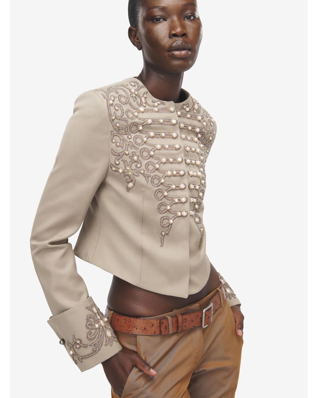 McQueen White Classic Bumster Belt