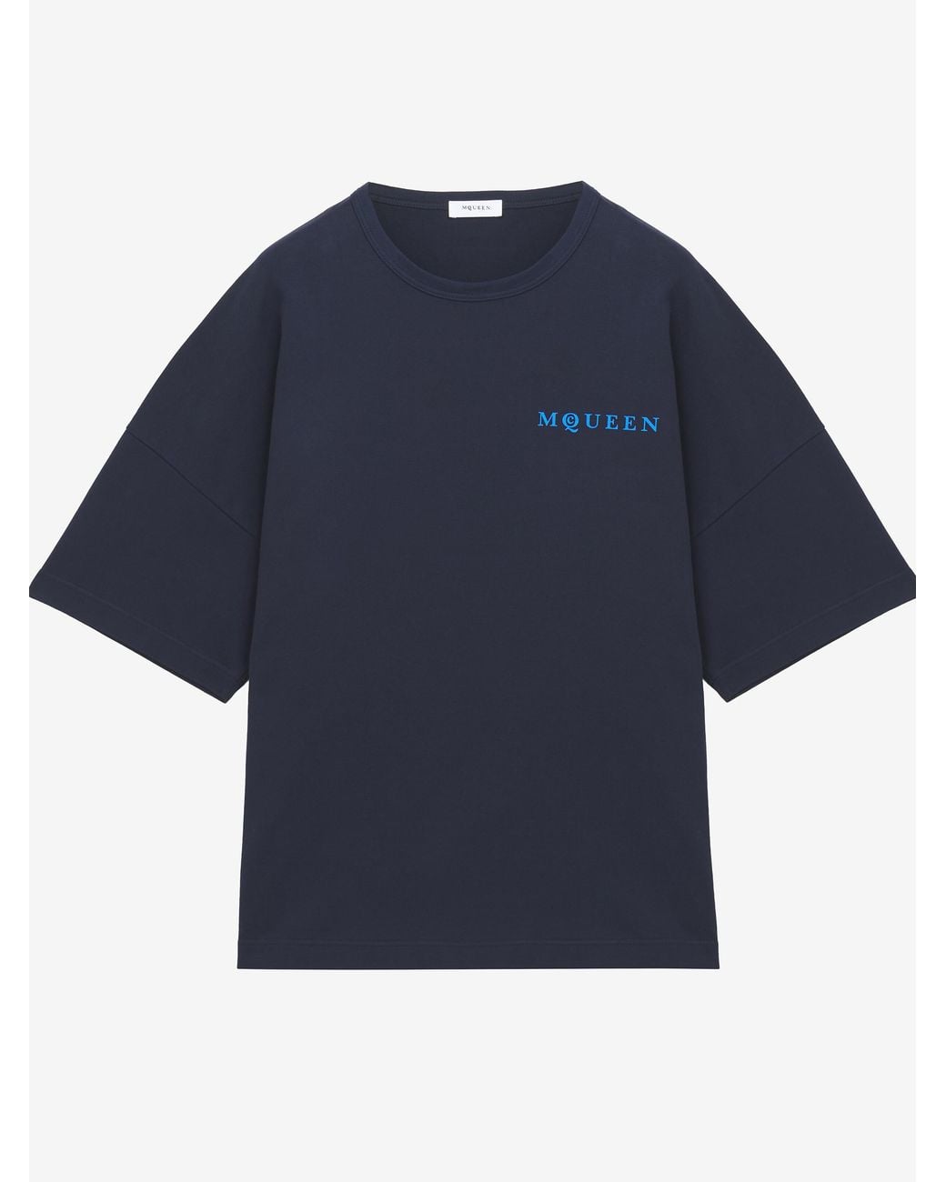 McQueen Blue Logo Oversized T-Shirt for men