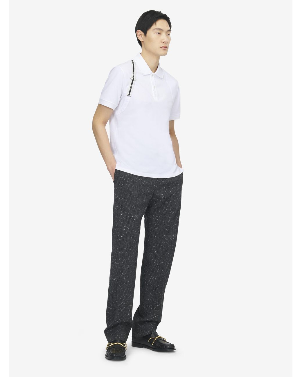 McQueen White Harness Polo Shirt for men