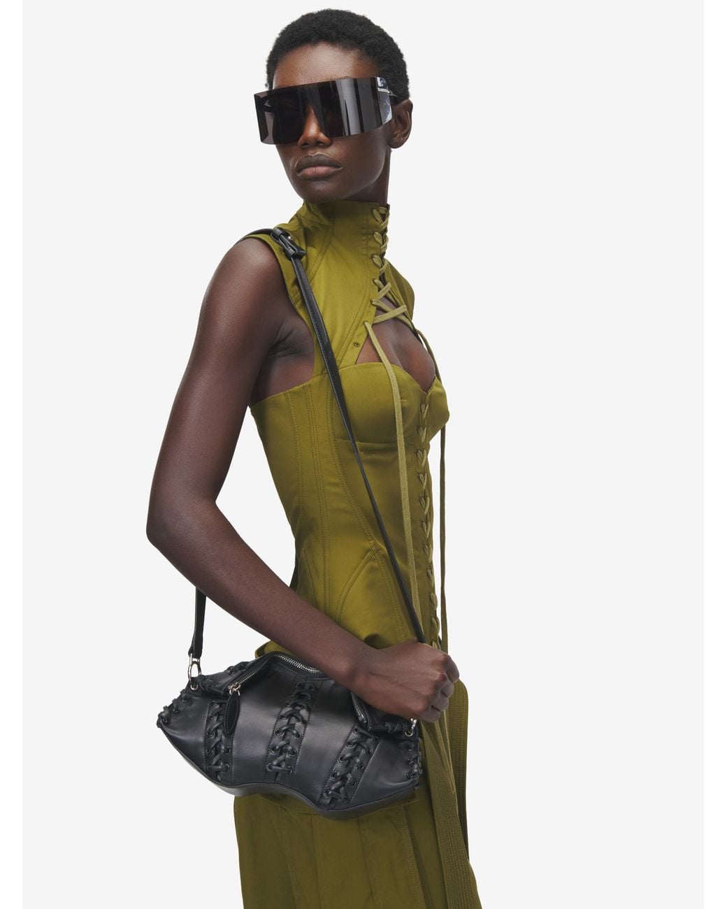 McQueen Black Manta Clutch