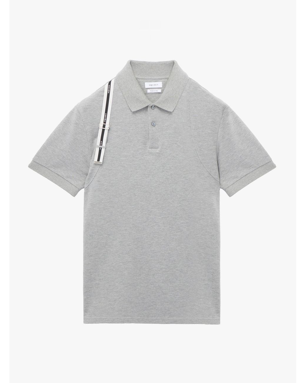 McQueen Gray Logo Harness Polo Shirt for men