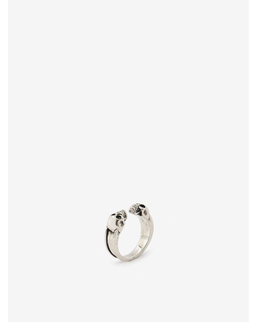 McQueen Ring Mit Twin Skull in Natural für Herren