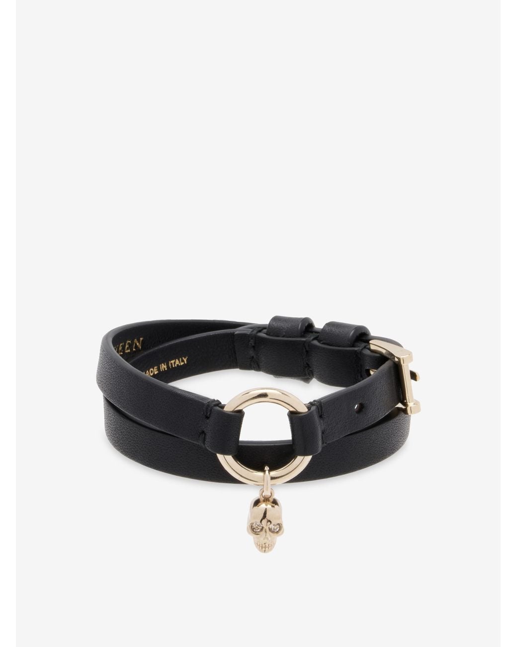 McQueen White Skull Ring Double Wrap Bracelet