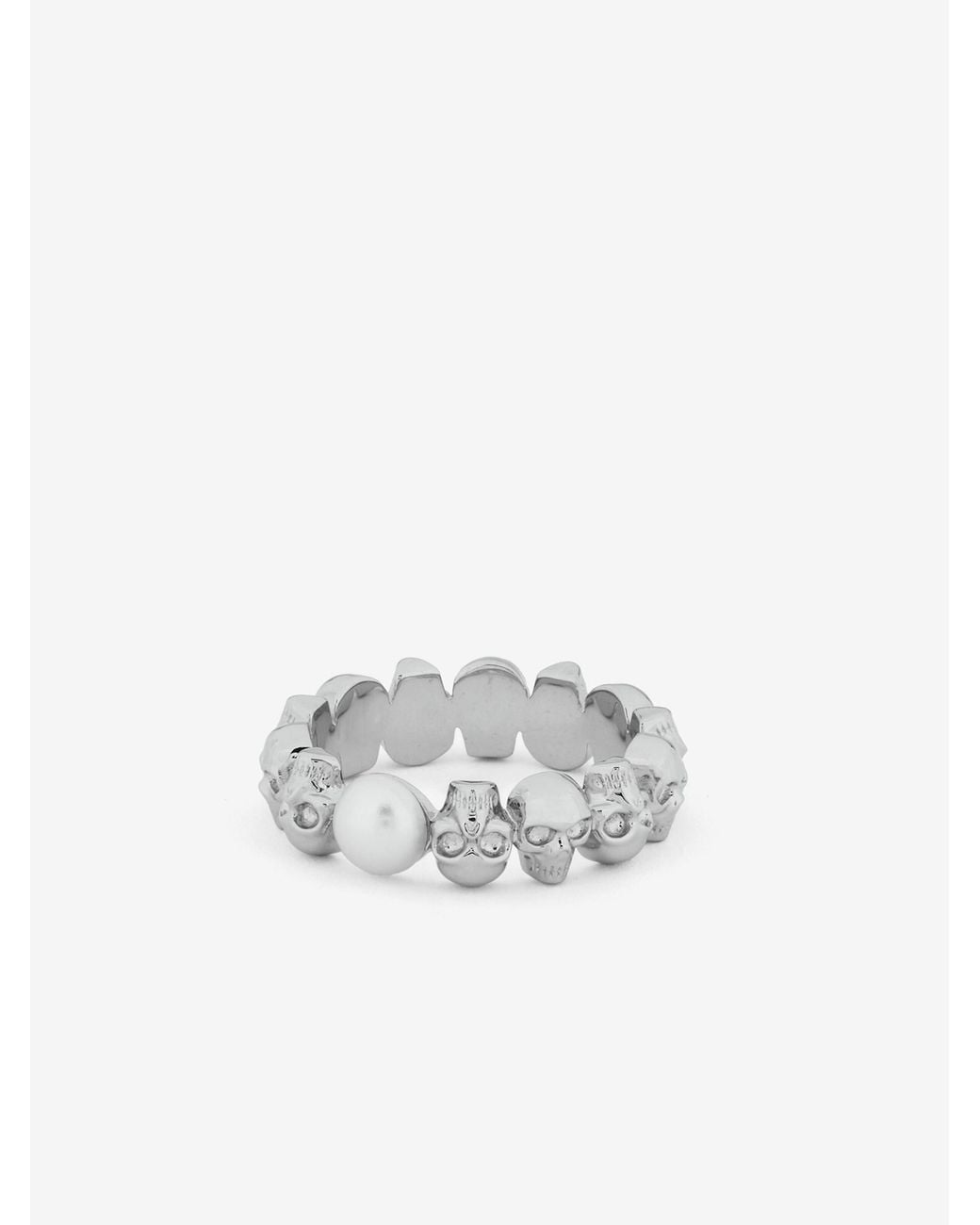 McQueen White Skull And Ring for men