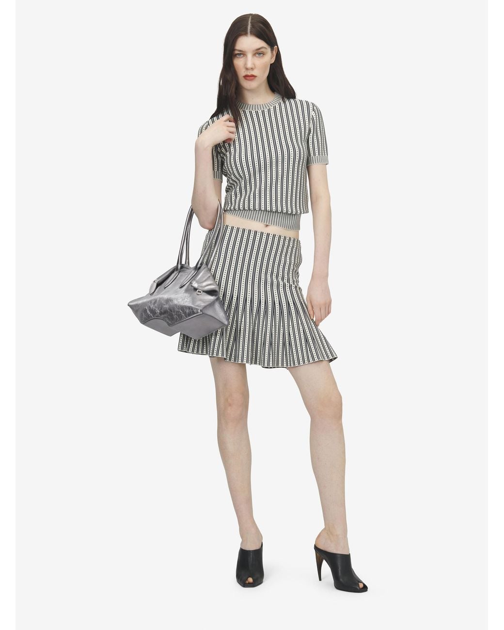 McQueen Multicolor Striped Knit Mini Skirt