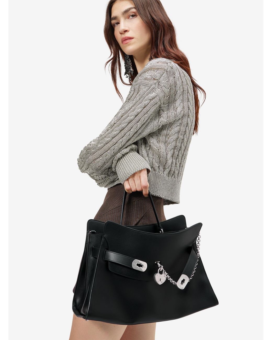 McQueen White Locke Bag