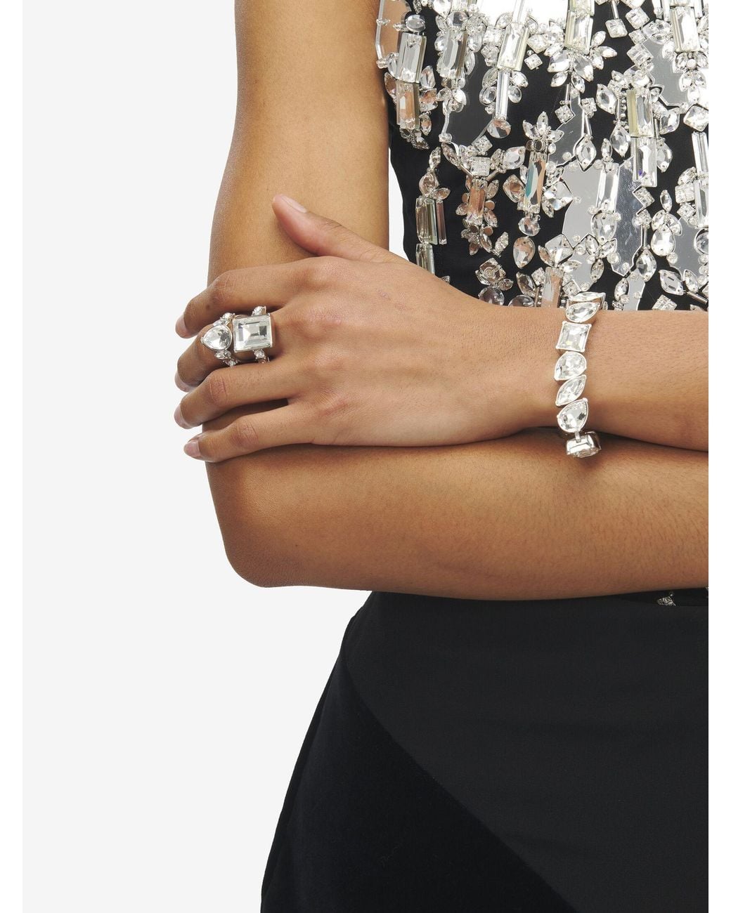 McQueen White Cocktail Ring