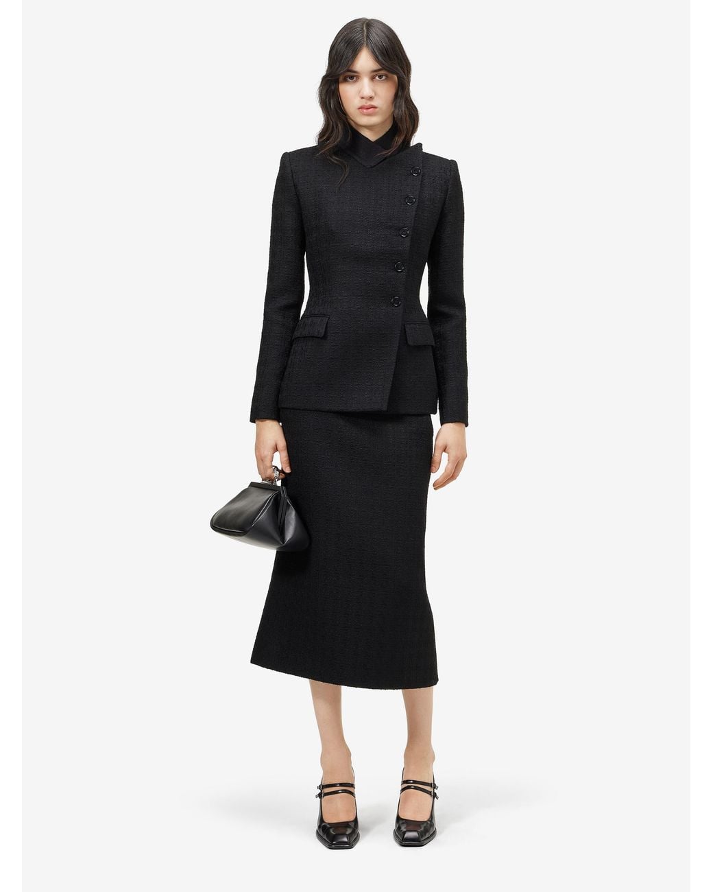 McQueen Black Light Tweed Single-Breasted Jacket