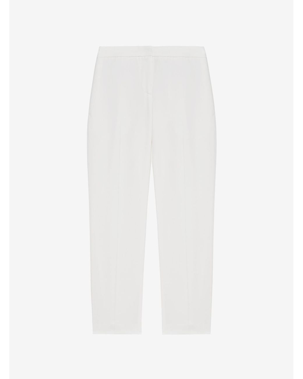 McQueen White Leaf Crepe Cigarette Trouser