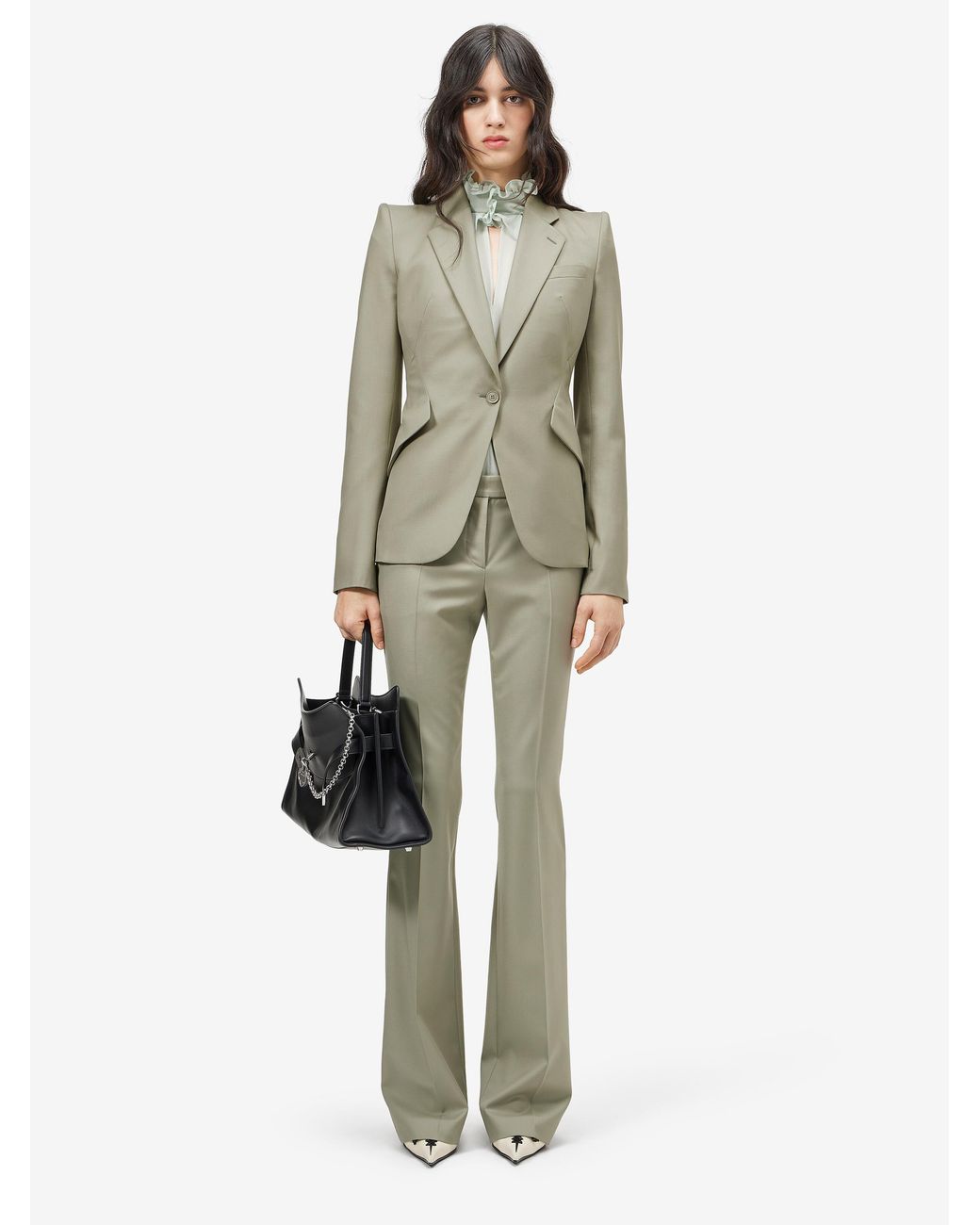 McQueen Green Tailored Bootcut Trousers
