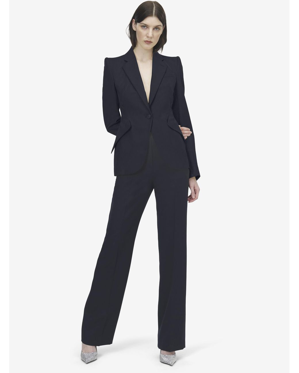McQueen Blue Wool Single-Breasted Jacket