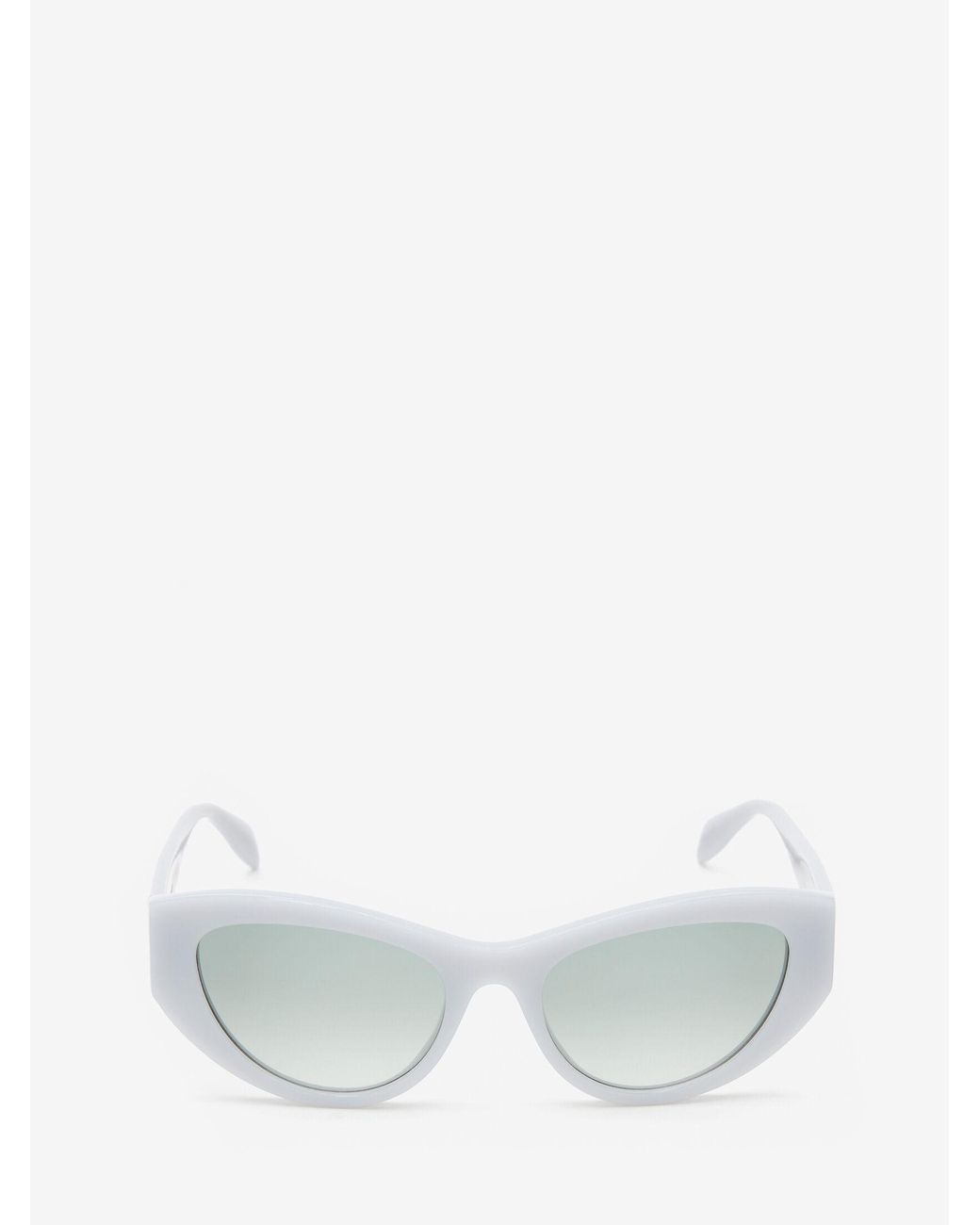 Alexander McQueen シールロゴ キャットアイ サングラス ホワイト Lyst