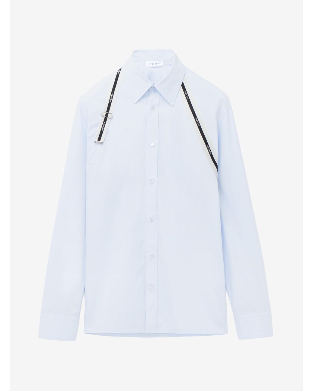 McQueen White Logo Harness Shirt for men