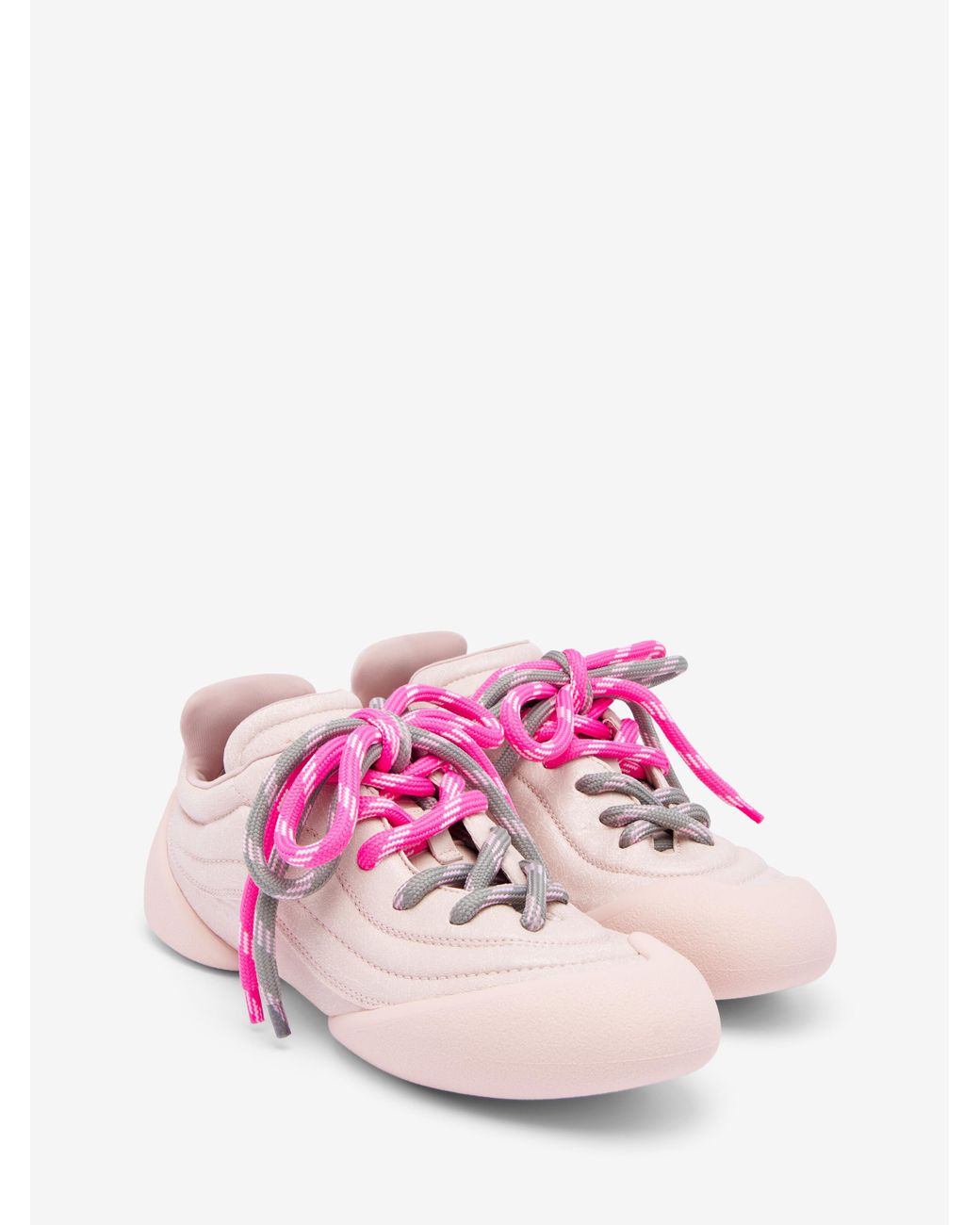 McQueen Crackled Leather Flexion Sneaker in Pink | Lyst