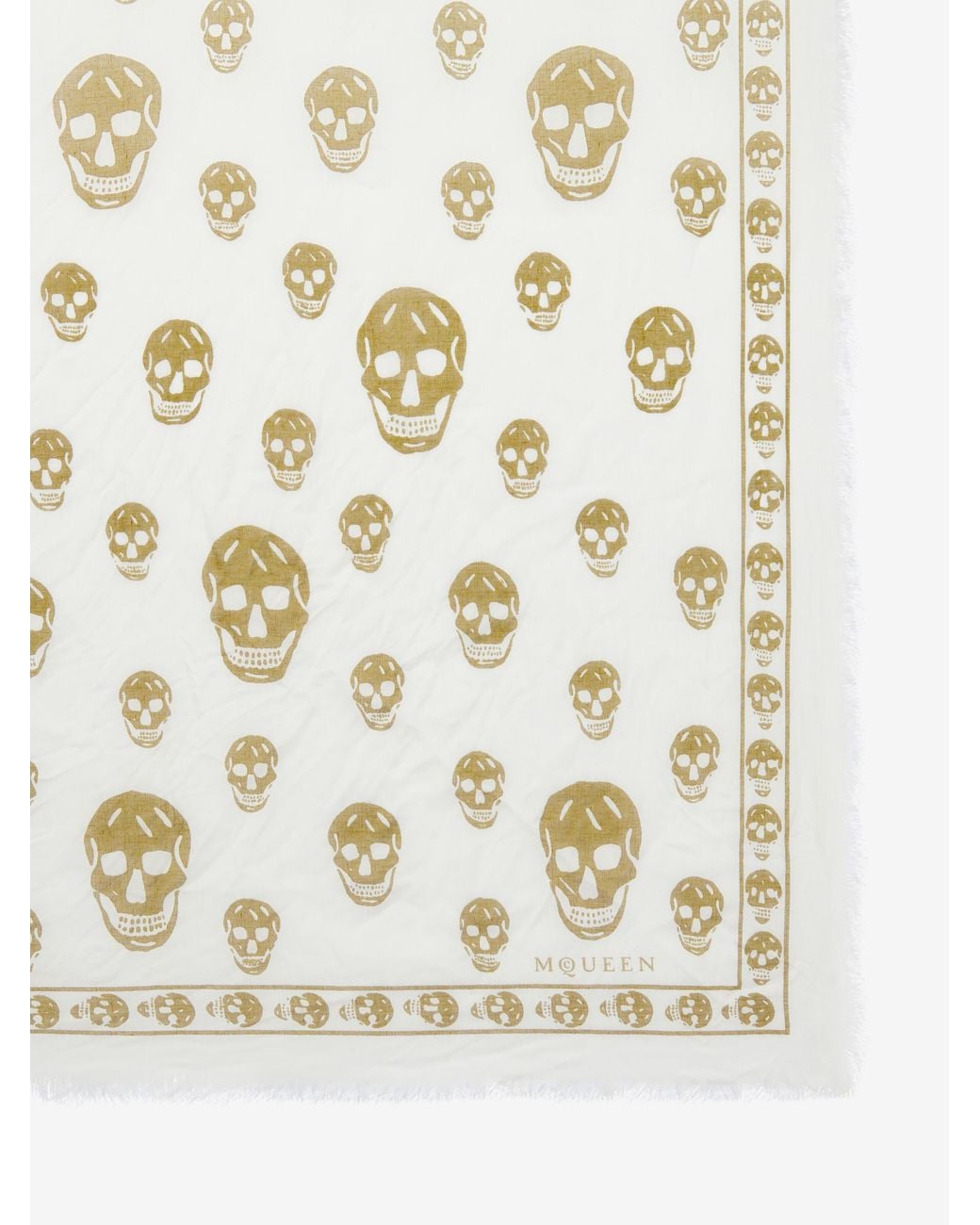 McQueen Natural Classic Skull Scarf for men