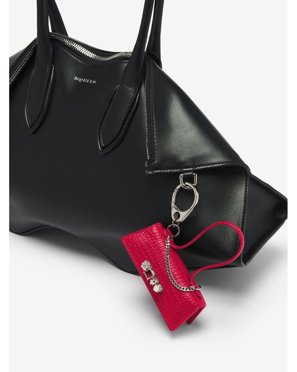 McQueen Pink Jewelled Lipstick Case Charm
