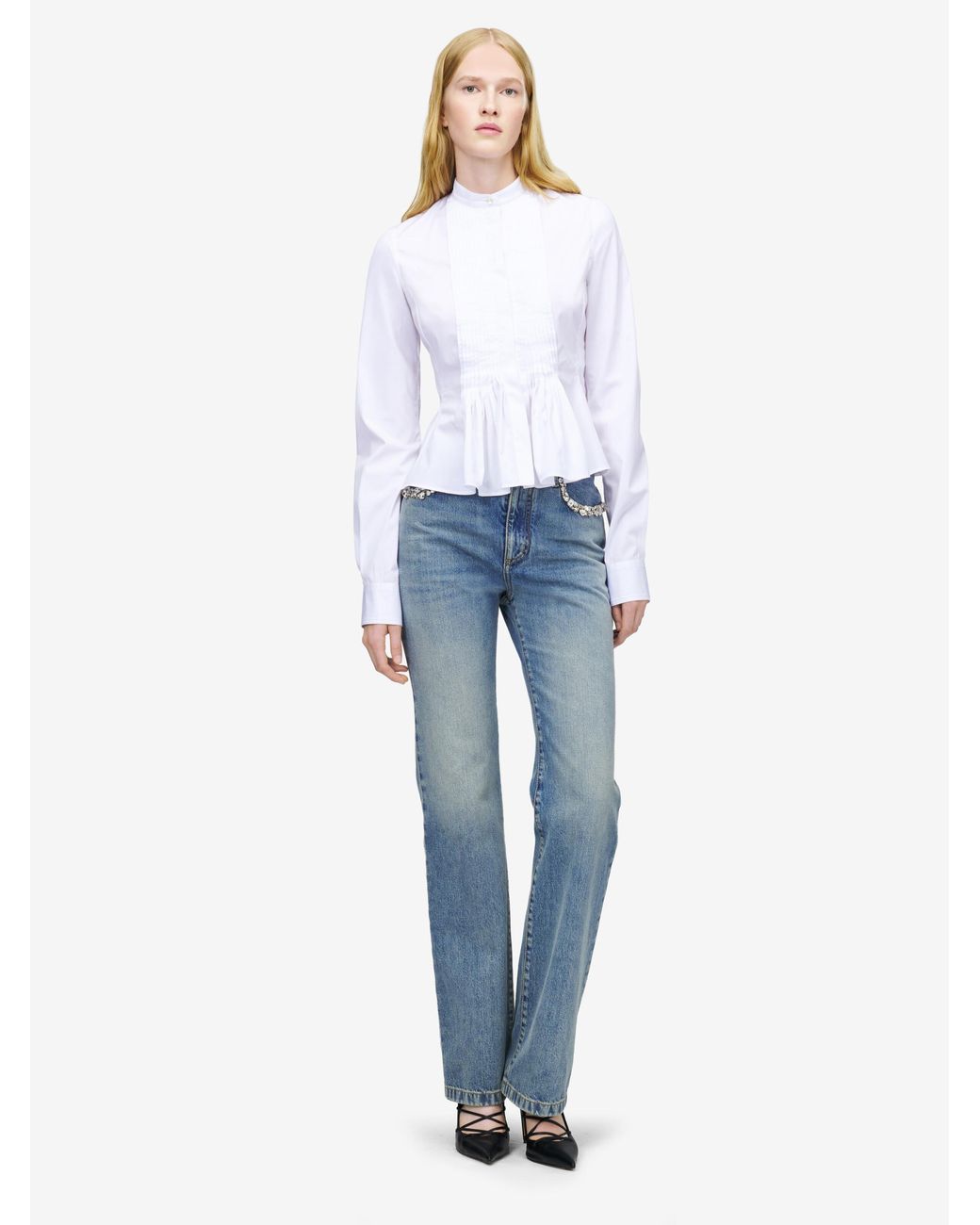 McQueen White Peplum Shirt