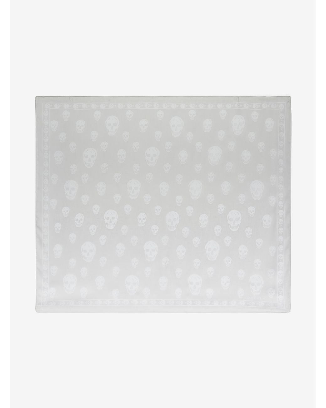 McQueen White Classic Skull Scarf