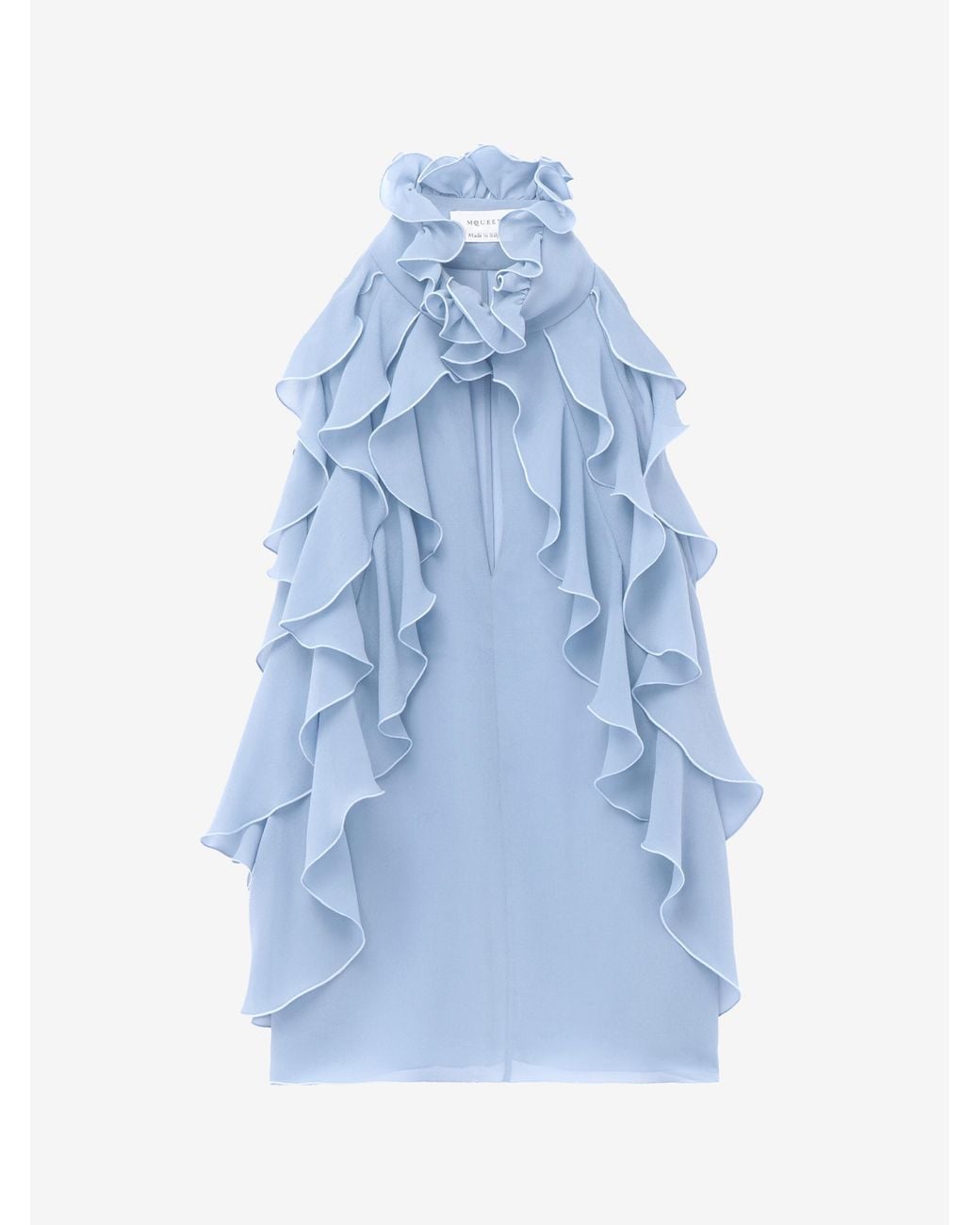 McQueen Blue Ruffle Top