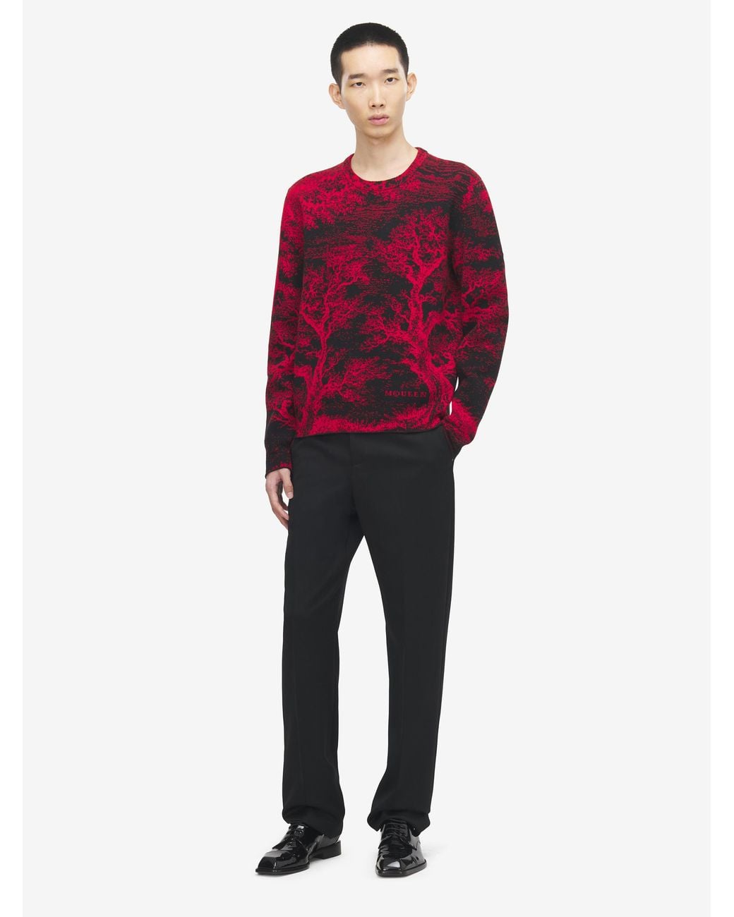 McQueen Red Tree Of Life' Jacquard Jumper for men