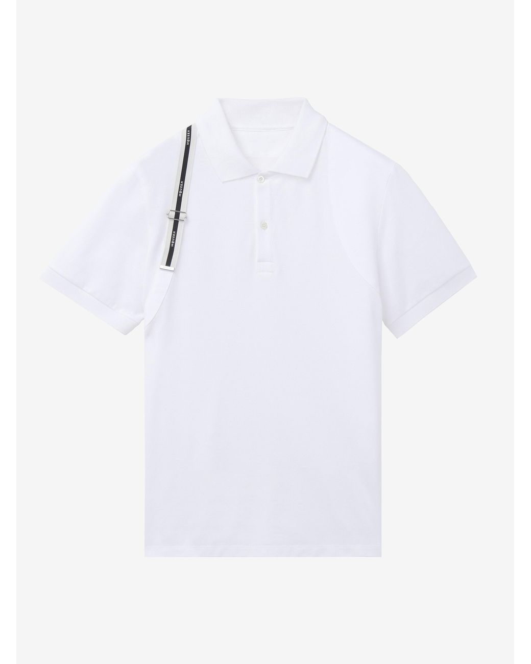 McQueen White Harness Polo Shirt for men
