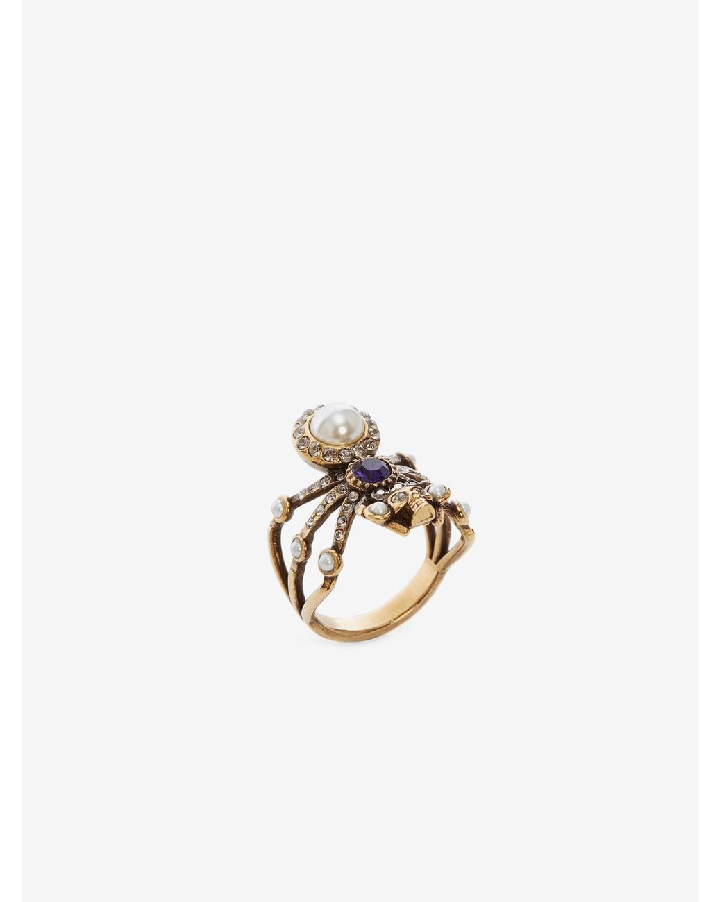 McQueen White Spider And Pearl Ring
