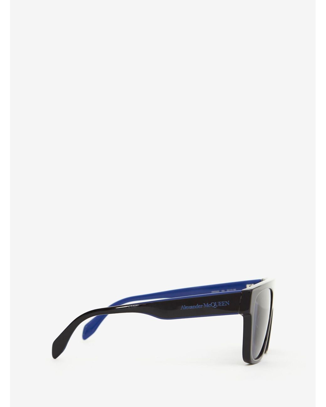 Alexander McQueen Black Selvedge Flat Top Sunglasses in Black/Blue (Blue)  for Men | Lyst