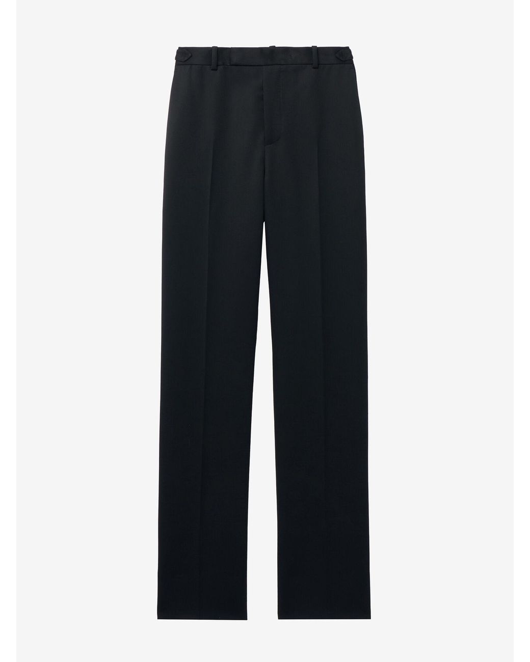 McQueen Black Wool Barathea Tailored Trousers for men